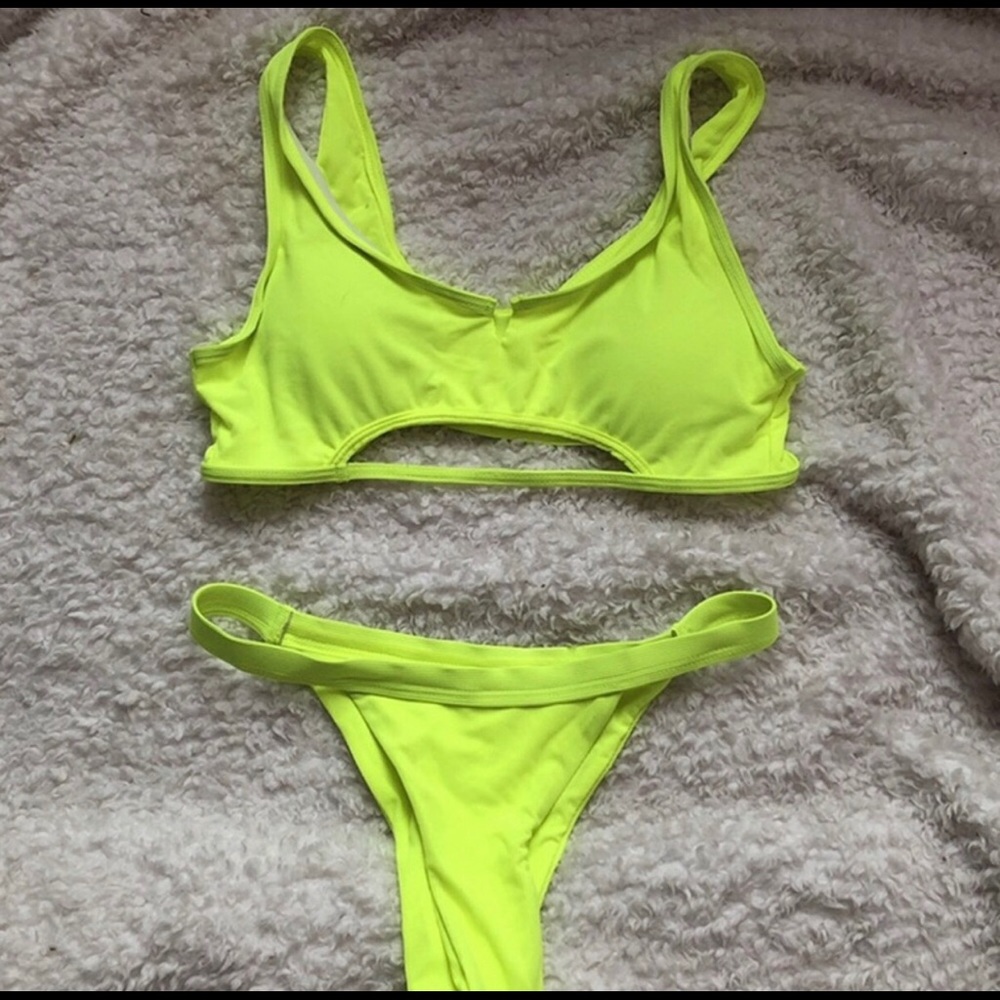 neon cutout bikini